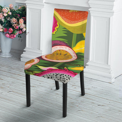 Tropical Jungle Fruits Pattern Print Dining Chair Slipcover