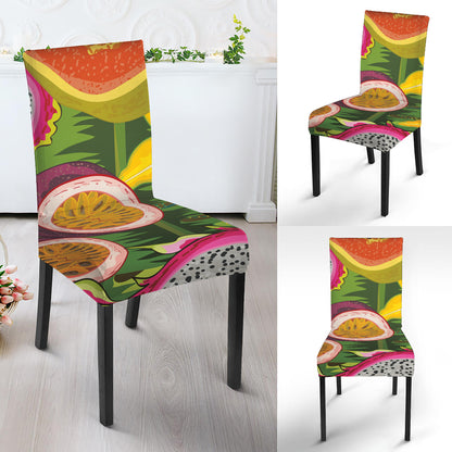 Tropical Jungle Fruits Pattern Print Dining Chair Slipcover