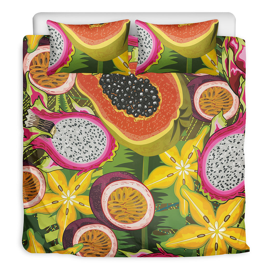 Tropical Jungle Fruits Pattern Print Duvet Cover Bedding Set