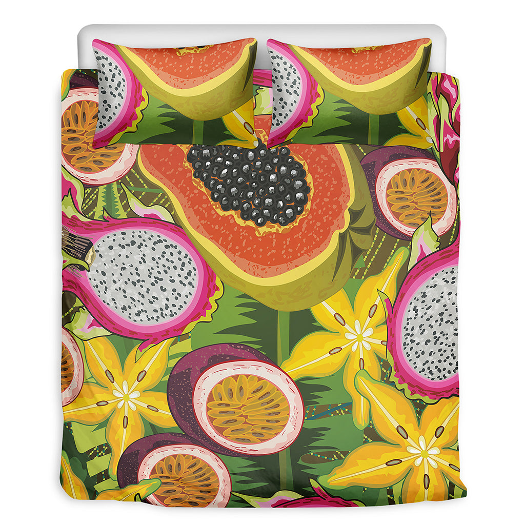 Tropical Jungle Fruits Pattern Print Duvet Cover Bedding Set