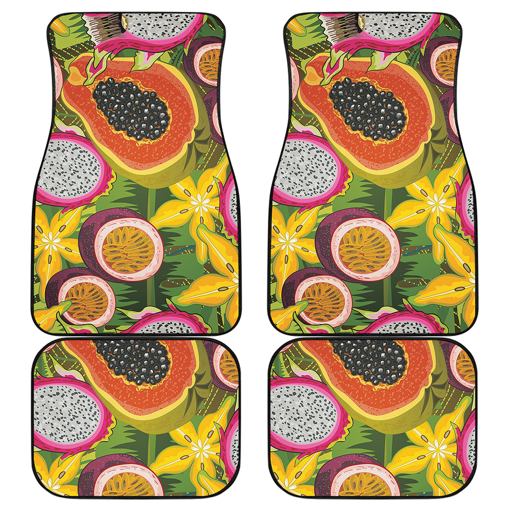 Tropical Jungle Fruits Pattern Print Front and Back Car Floor Mats