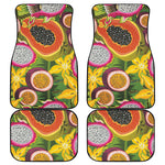 Tropical Jungle Fruits Pattern Print Front and Back Car Floor Mats