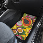 Tropical Jungle Fruits Pattern Print Front and Back Car Floor Mats