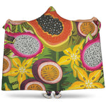 Tropical Jungle Fruits Pattern Print Hooded Blanket