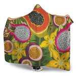 Tropical Jungle Fruits Pattern Print Hooded Blanket
