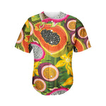 Tropical Jungle Fruits Pattern Print Men's Baseball Jersey