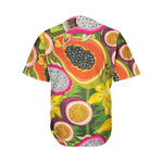 Tropical Jungle Fruits Pattern Print Men's Baseball Jersey