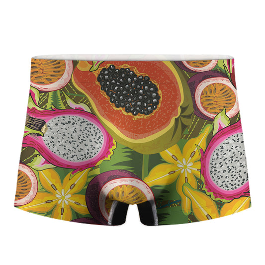 Tropical Jungle Fruits Pattern Print Men's Boxer Briefs