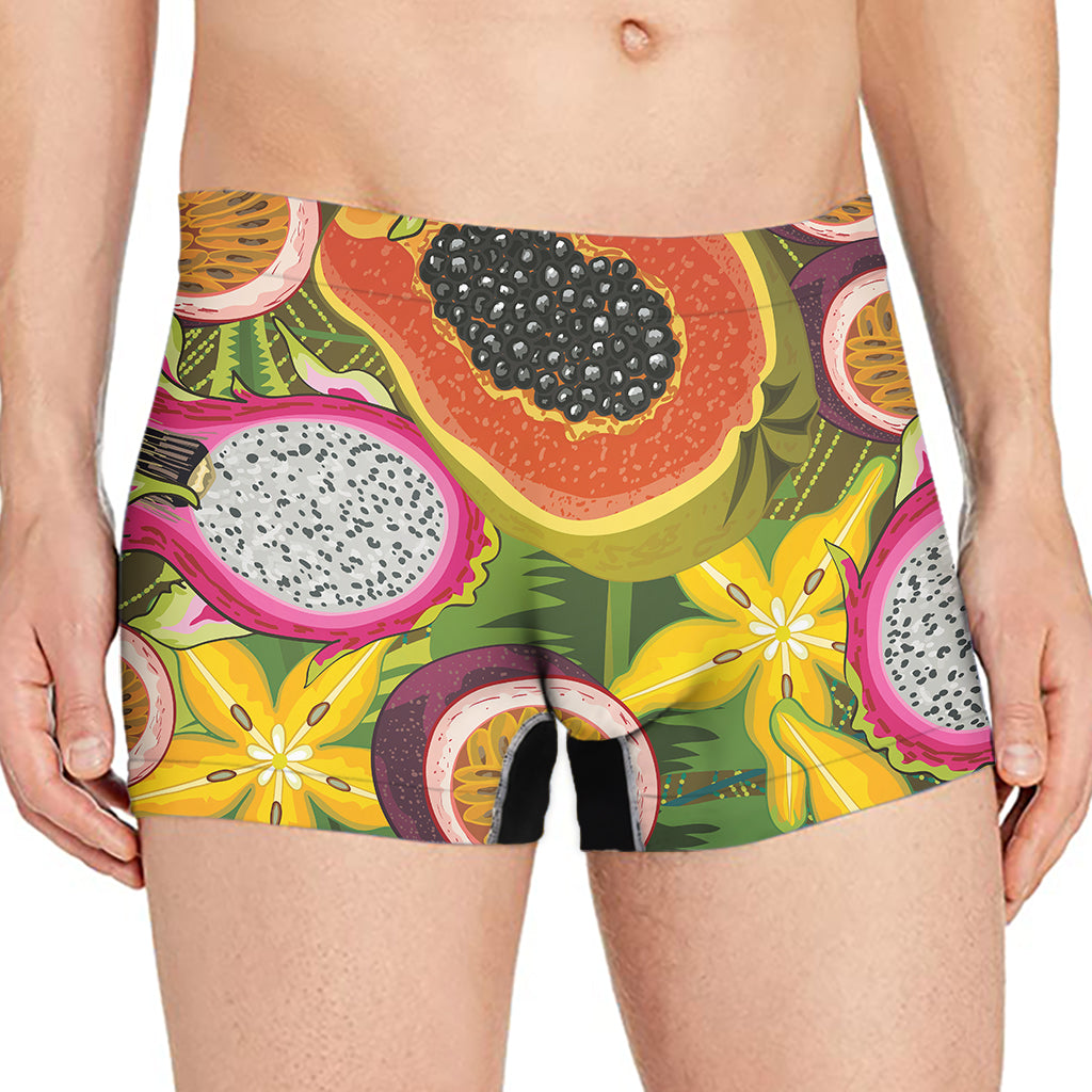 Tropical Jungle Fruits Pattern Print Men's Boxer Briefs