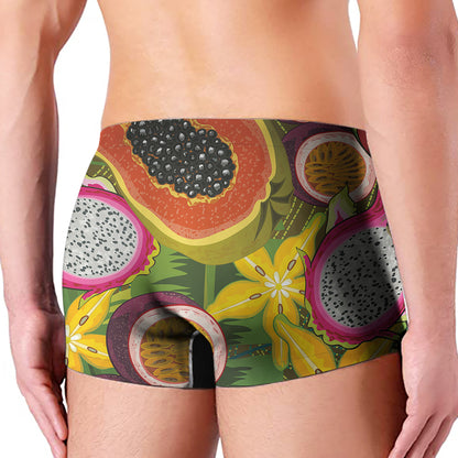 Tropical Jungle Fruits Pattern Print Men's Boxer Briefs