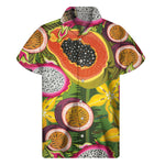 Tropical Jungle Fruits Pattern Print Men's Short Sleeve Shirt