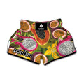 Tropical Jungle Fruits Pattern Print Muay Thai Boxing Shorts