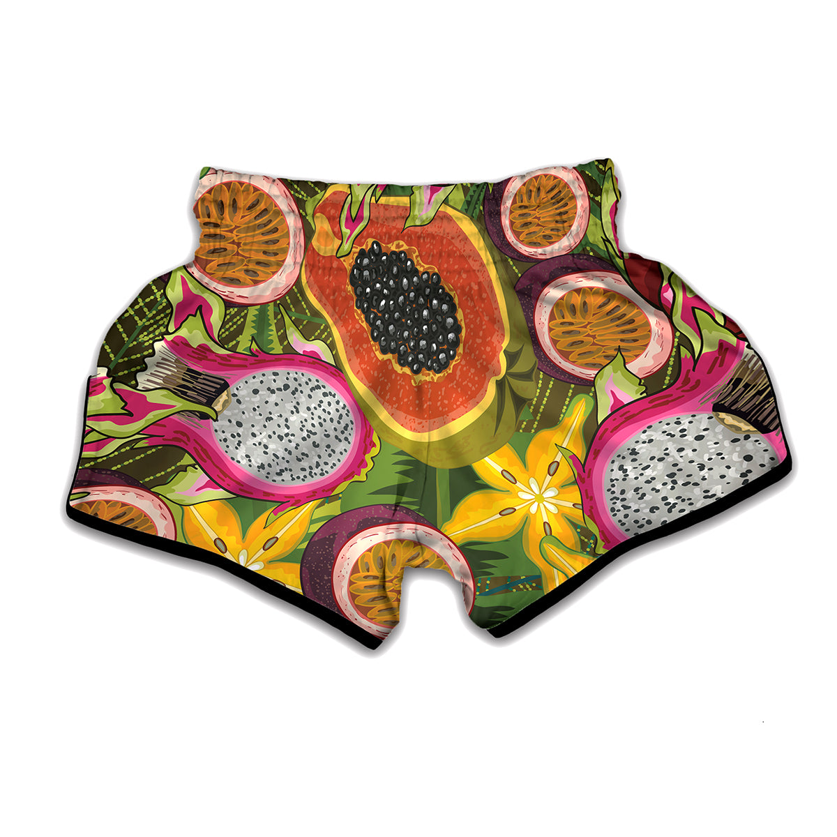 Tropical Jungle Fruits Pattern Print Muay Thai Boxing Shorts