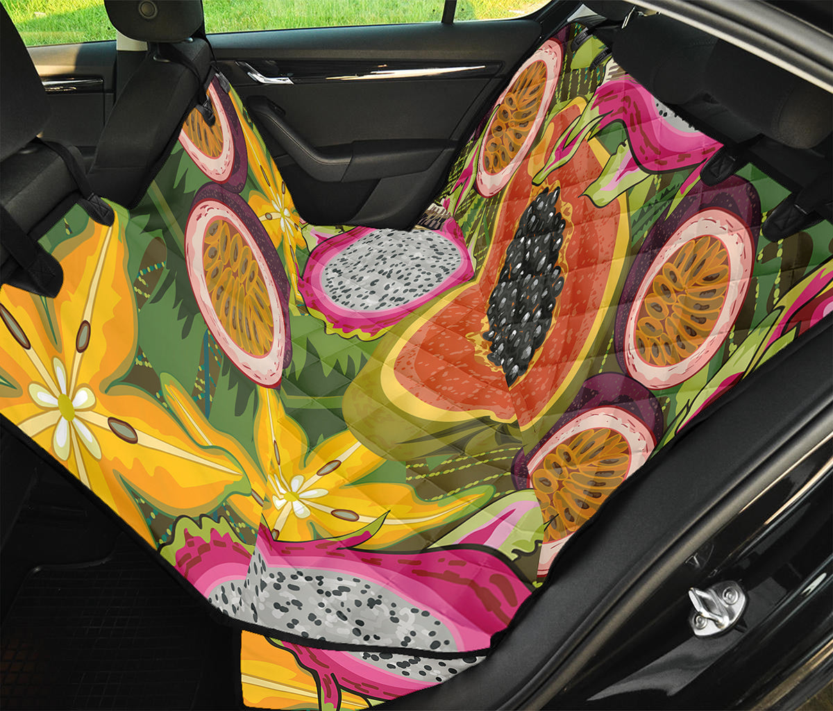Tropical Jungle Fruits Pattern Print Pet Car Back Seat Cover