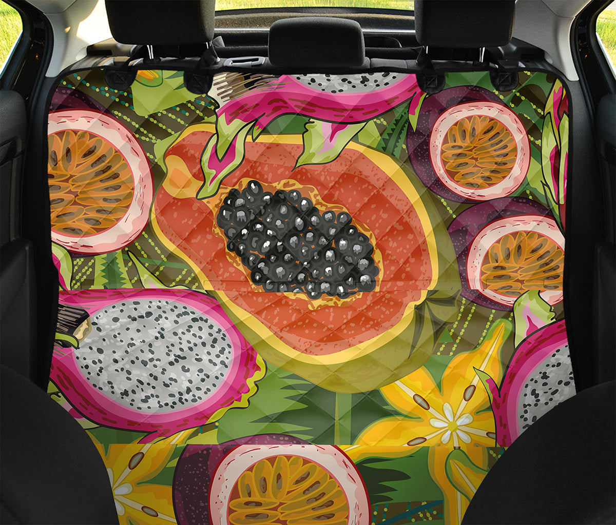 Tropical Jungle Fruits Pattern Print Pet Car Back Seat Cover