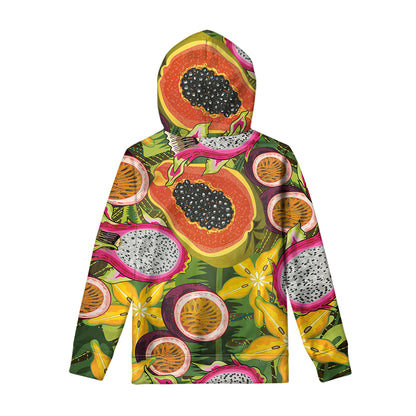 Tropical Jungle Fruits Pattern Print Pullover Hoodie