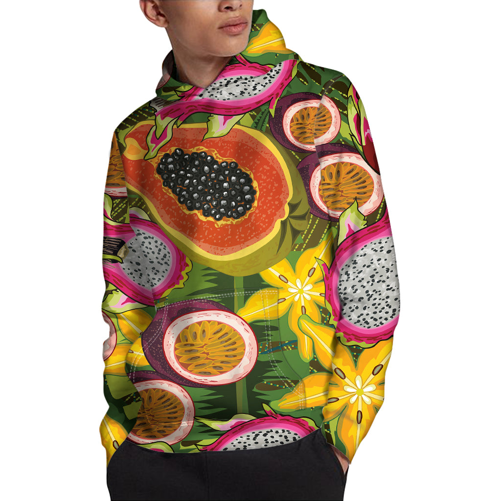 Tropical Jungle Fruits Pattern Print Pullover Hoodie