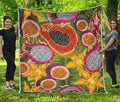 Tropical Jungle Fruits Pattern Print Quilt