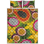 Tropical Jungle Fruits Pattern Print Quilt Bed Set