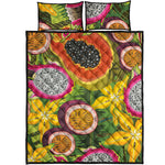 Tropical Jungle Fruits Pattern Print Quilt Bed Set