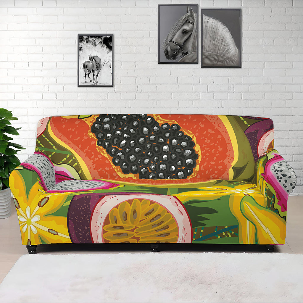 Tropical Jungle Fruits Pattern Print Sofa Cover