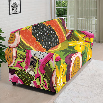 Tropical Jungle Fruits Pattern Print Sofa Cover