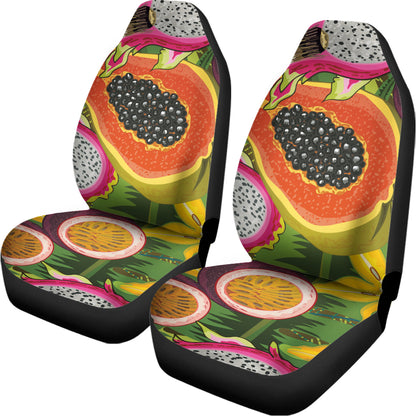 Tropical Jungle Fruits Pattern Print Universal Fit Car Seat Covers