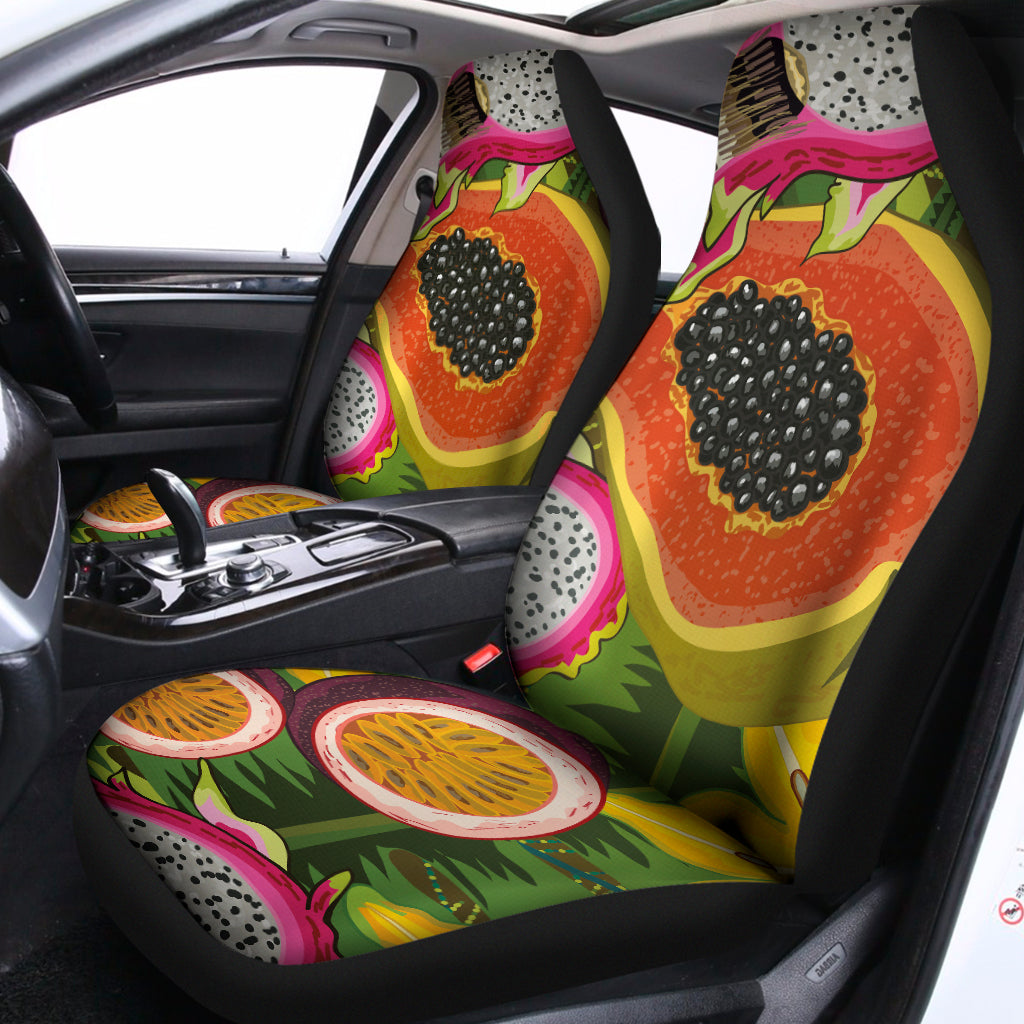 Tropical Jungle Fruits Pattern Print Universal Fit Car Seat Covers
