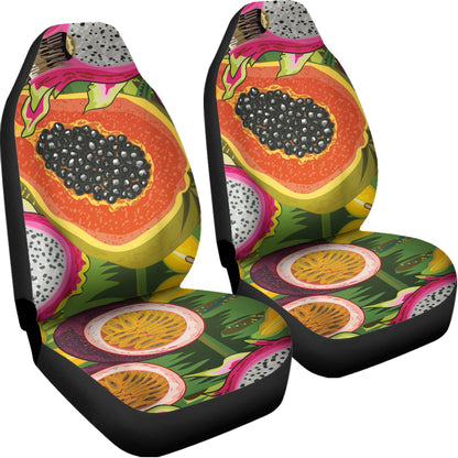Tropical Jungle Fruits Pattern Print Universal Fit Car Seat Covers