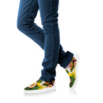 Tropical Jungle Fruits Pattern Print White Slip On Shoes