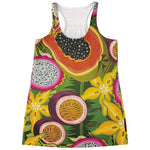 Tropical Jungle Fruits Pattern Print Women's Racerback Tank Top