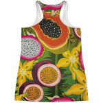 Tropical Jungle Fruits Pattern Print Women's Racerback Tank Top