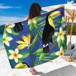 Tropical Keel-Billed Toucan Print Beach Sarong Wrap