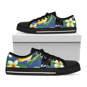 Tropical Keel-Billed Toucan Print Black Low Top Shoes