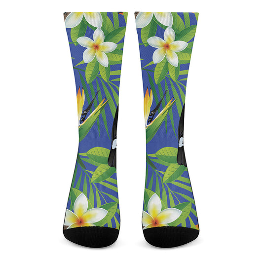 Tropical Keel-Billed Toucan Print Crew Socks