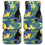 Tropical Keel-Billed Toucan Print Front and Back Car Floor Mats