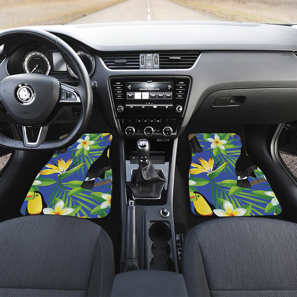 Tropical Keel-Billed Toucan Print Front and Back Car Floor Mats