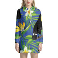 Tropical Keel-Billed Toucan Print Pullover Hoodie Dress