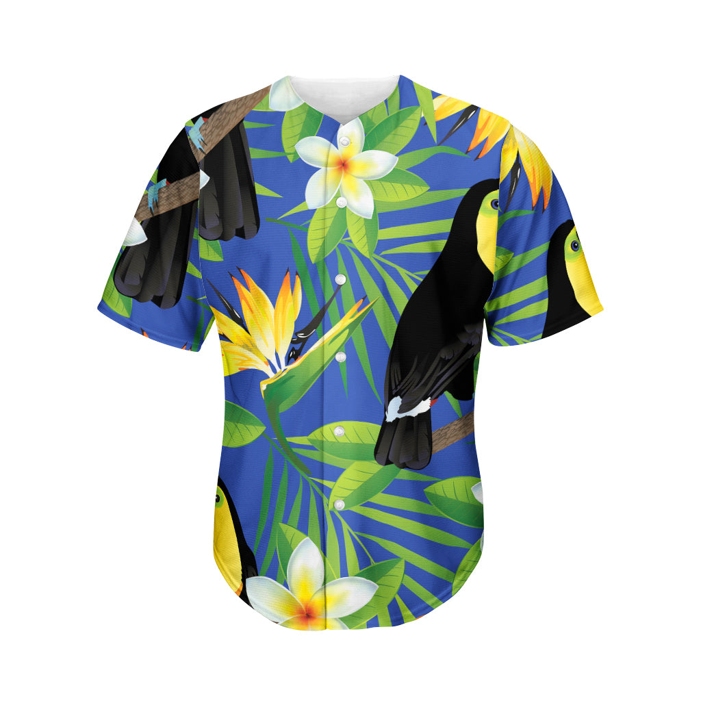 Tropical Keel-Billed Toucan Print Men's Baseball Jersey