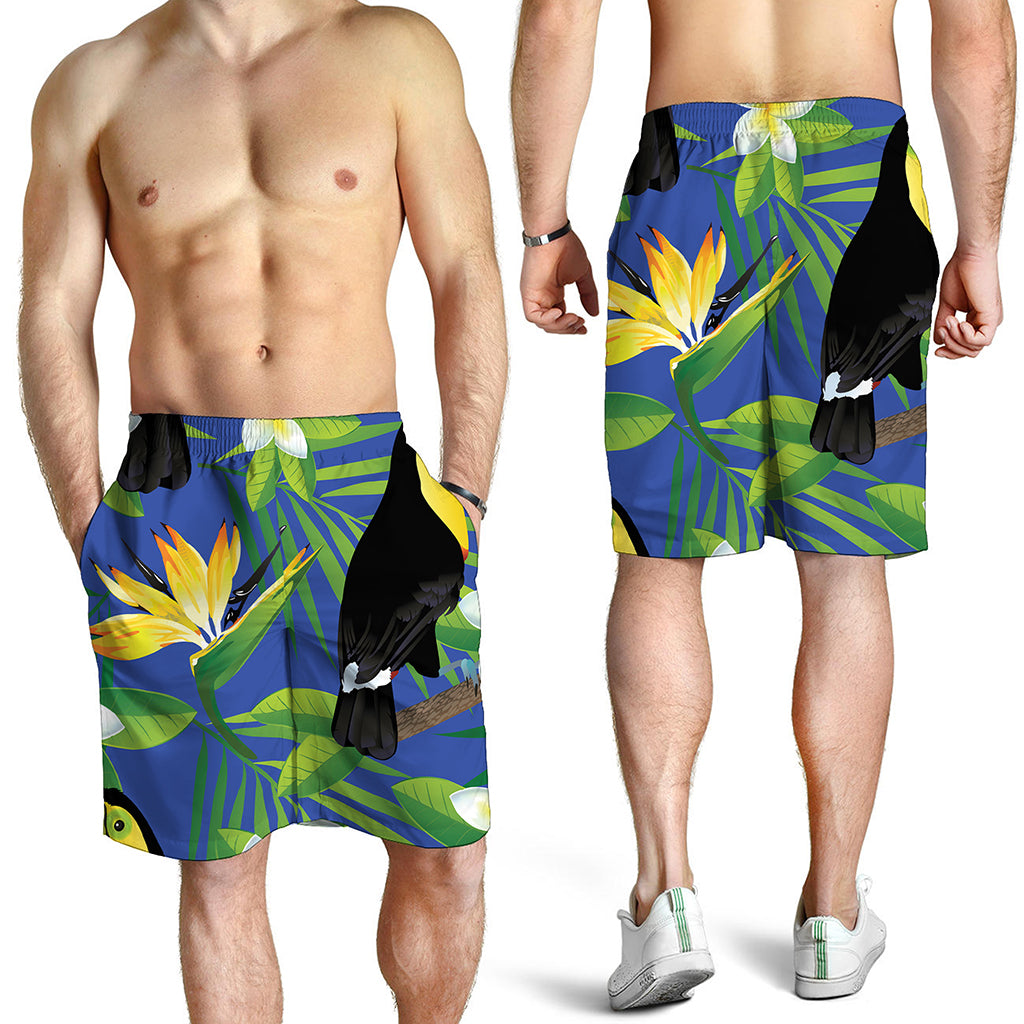 Tropical Keel-Billed Toucan Print Men's Shorts