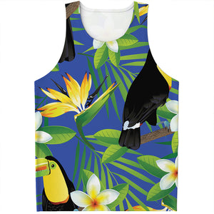 Tropical Keel-Billed Toucan Print Men's Tank Top