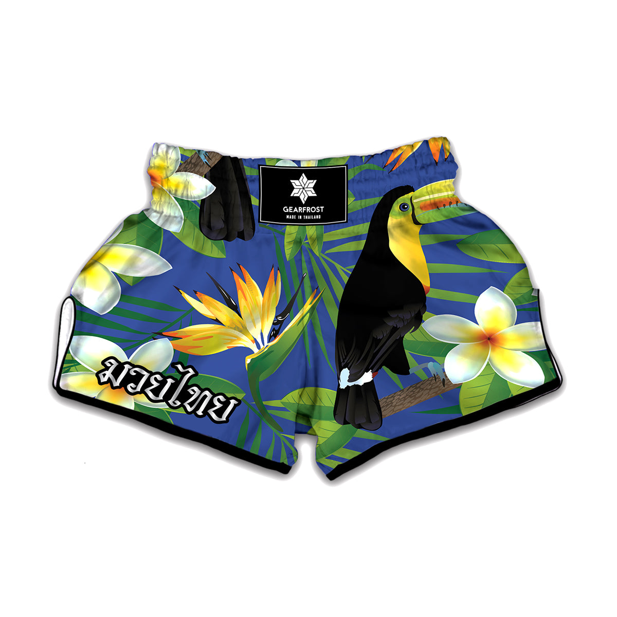 Tropical Keel-Billed Toucan Print Muay Thai Boxing Shorts