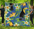 Tropical Keel-Billed Toucan Print Quilt