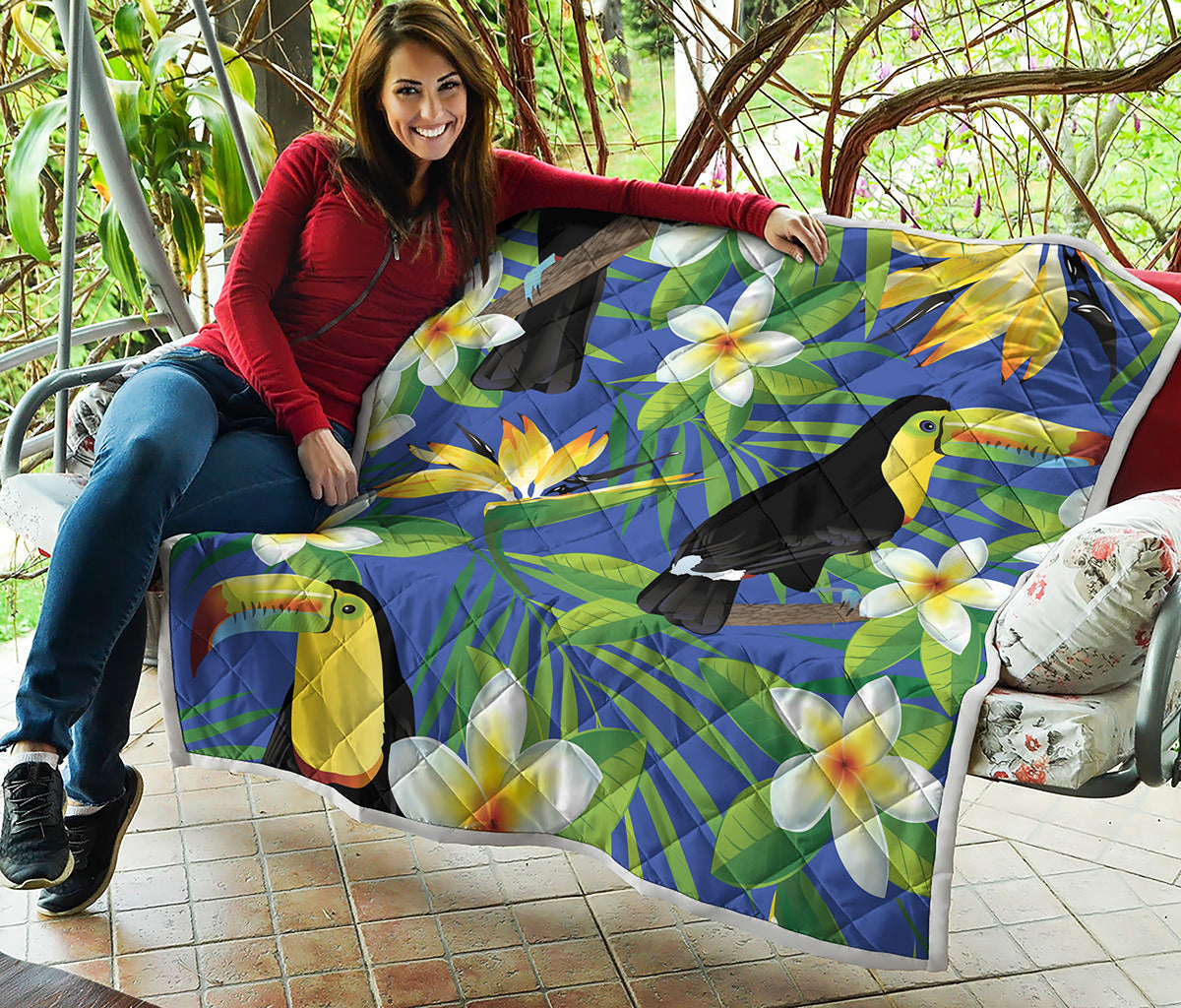 Tropical Keel-Billed Toucan Print Quilt