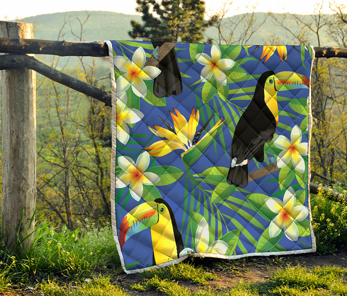 Tropical Keel-Billed Toucan Print Quilt