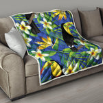 Tropical Keel-Billed Toucan Print Quilt