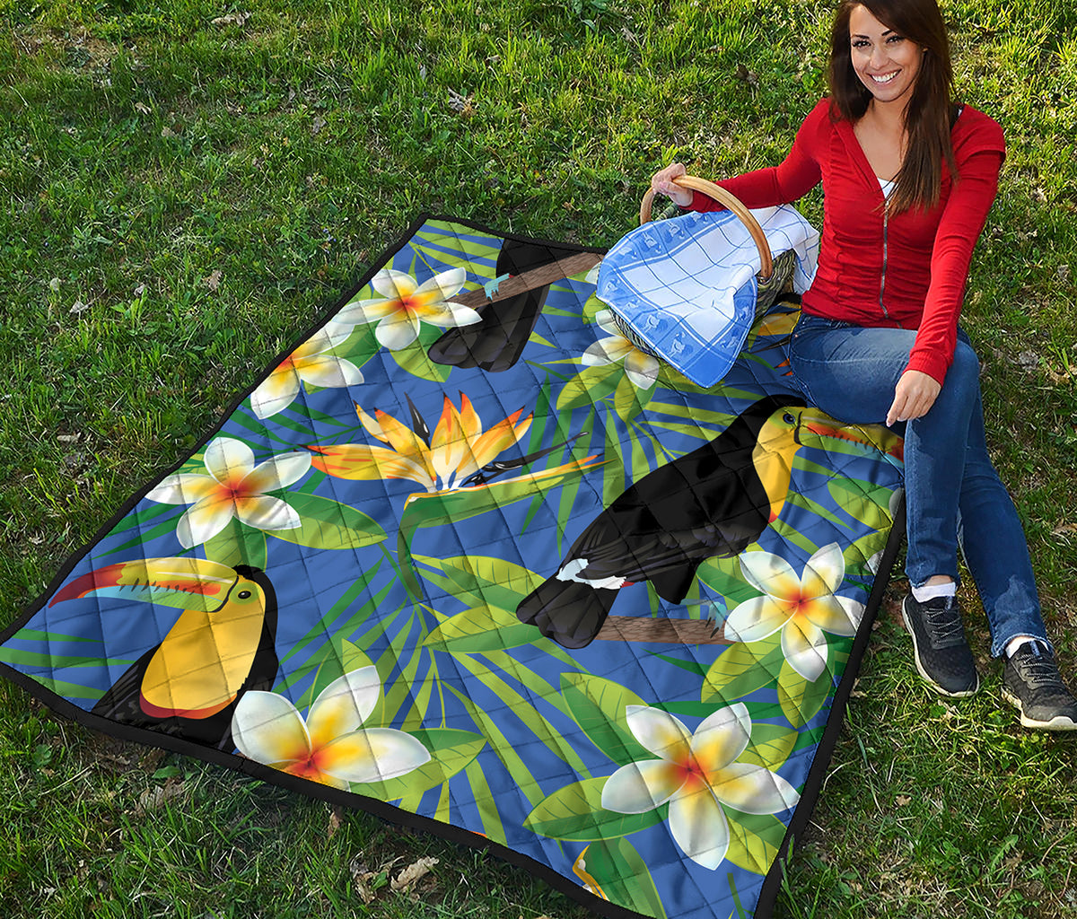 Tropical Keel-Billed Toucan Print Quilt