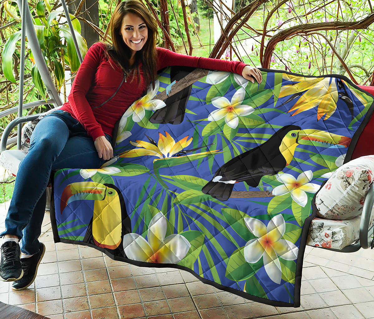 Tropical Keel-Billed Toucan Print Quilt
