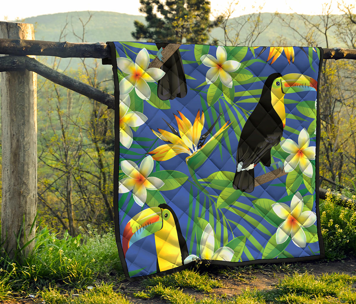 Tropical Keel-Billed Toucan Print Quilt