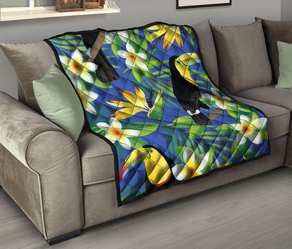 Tropical Keel-Billed Toucan Print Quilt